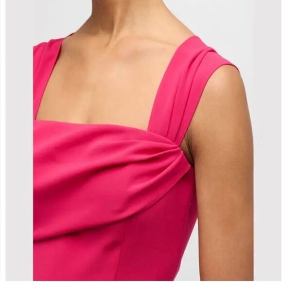 Carolina Herrera Square Neck Trumpet Midi Dress With Cap Sleeves NWT 10 $1890 - Picture 4 of 8